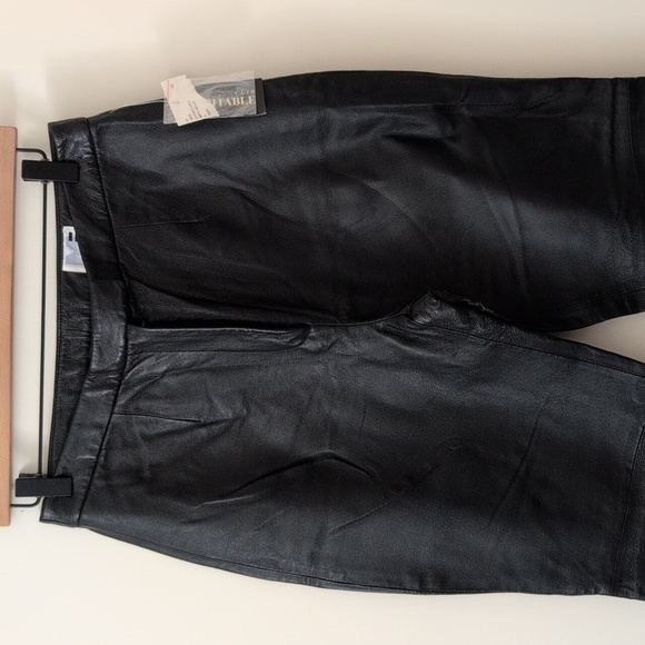 Vintage NWT Modern Images Womens 8 Black Leather Pants Deadstock Party Biker - Picture 3 of 8